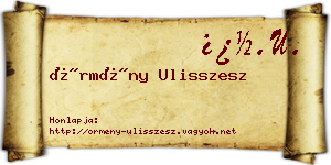 Örmény Ulisszesz névjegykártya
